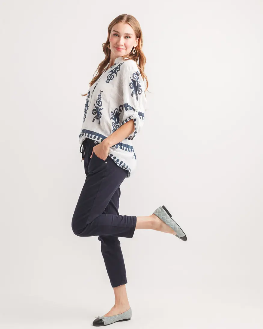 Papillon Shereece Ikat Henley Top