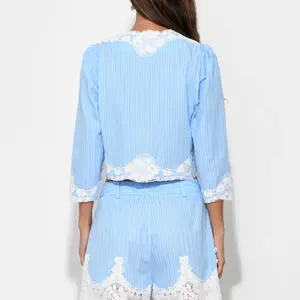 Adelyn Rae Zoey Lace Trim Button Up