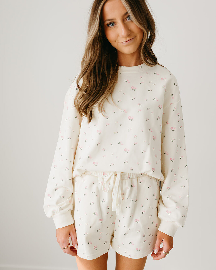 Brunette The Label Floral Elastic Crew