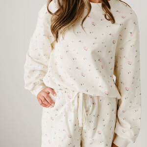 Brunette The Label Floral Elastic Crew