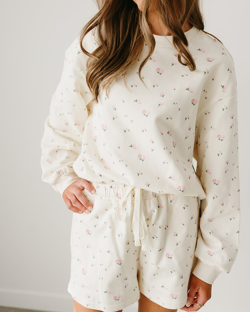 Brunette The Label Floral Elastic Crew