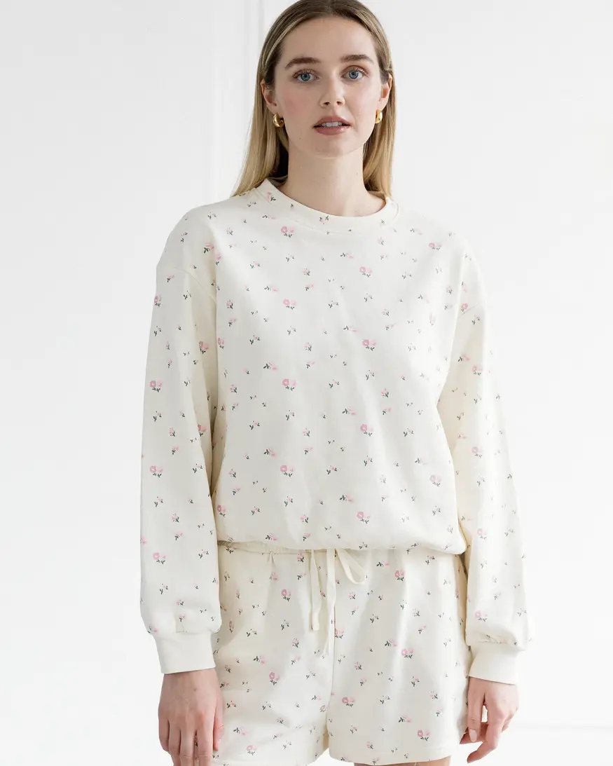 Brunette The Label Floral Elastic Crew