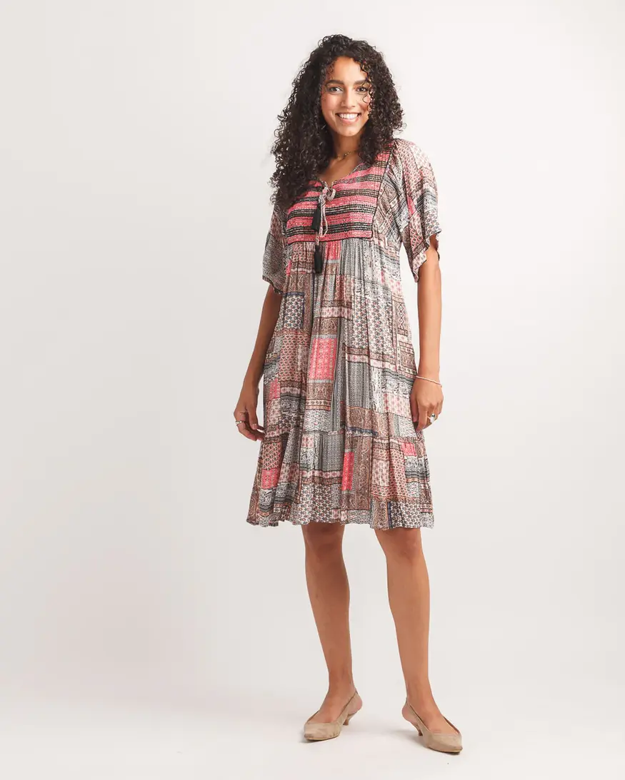 Papillon Sloane Patchwork SS Dress