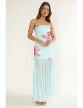 Strapless Floral Maxi