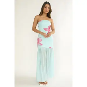 Strapless Floral Maxi