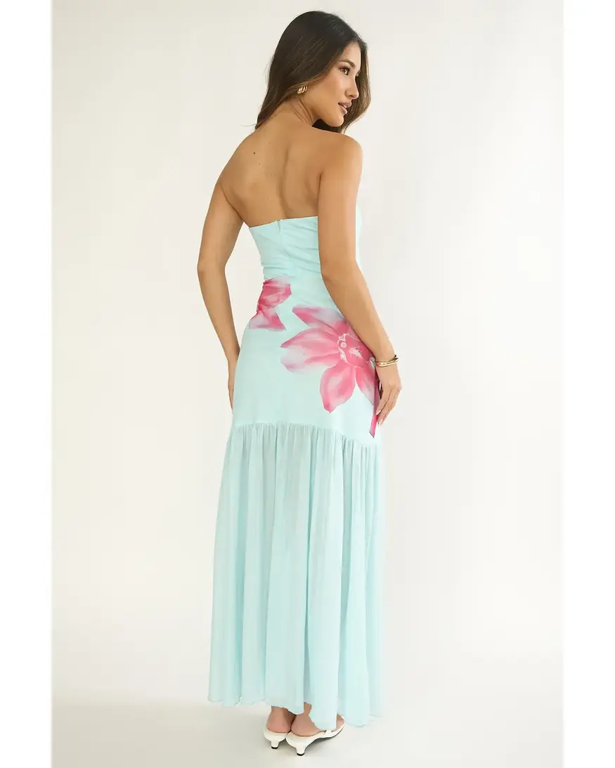 Strapless Floral Maxi