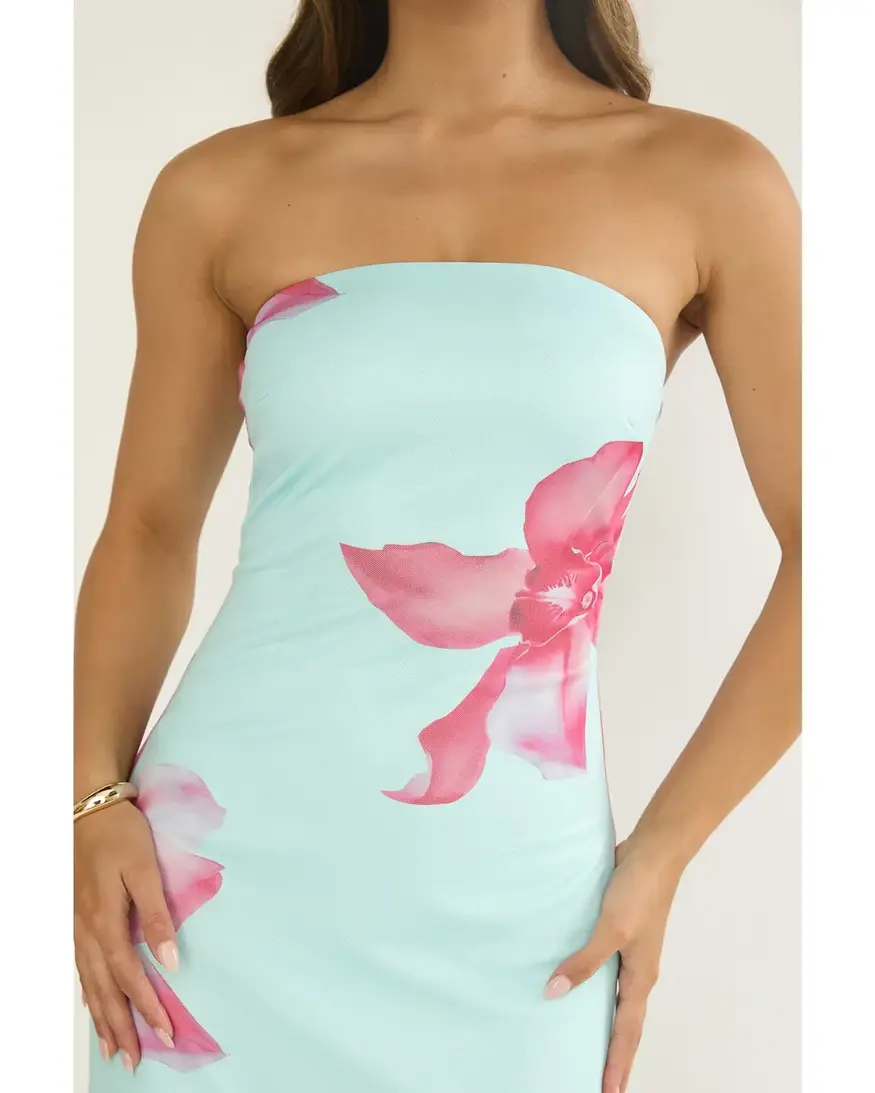 Strapless Floral Maxi