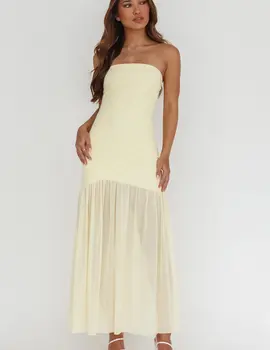 Strapless Sheer Maxi Dress