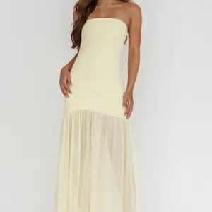 Strapless Sheer Maxi Dress