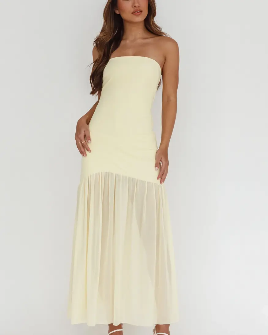 Strapless Sheer Maxi Dress