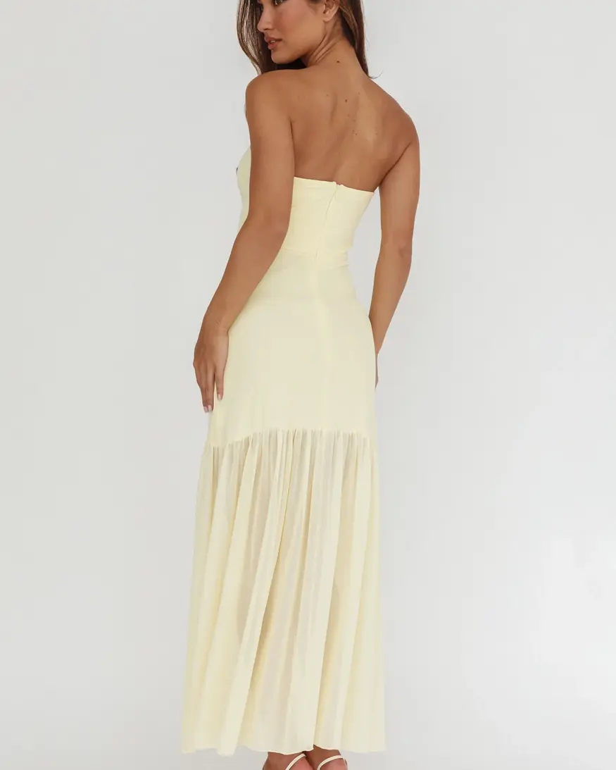 Strapless Sheer Maxi Dress