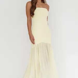 Strapless Sheer Maxi Dress
