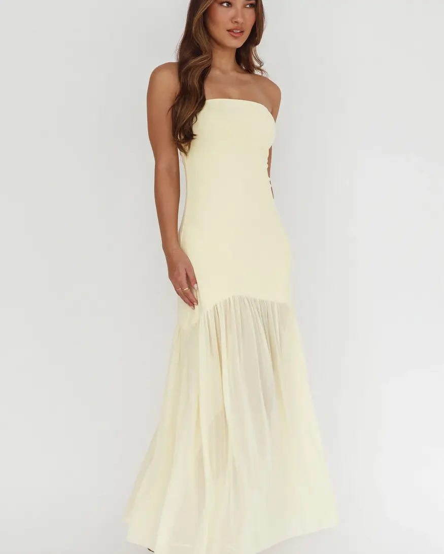 Strapless Sheer Maxi Dress
