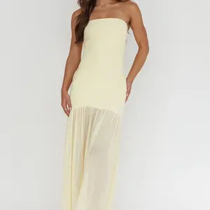 Strapless Sheer Maxi Dress