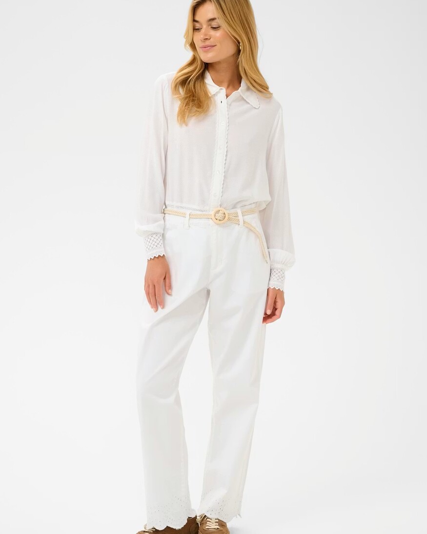 Cream Floriza Lace Trim Short