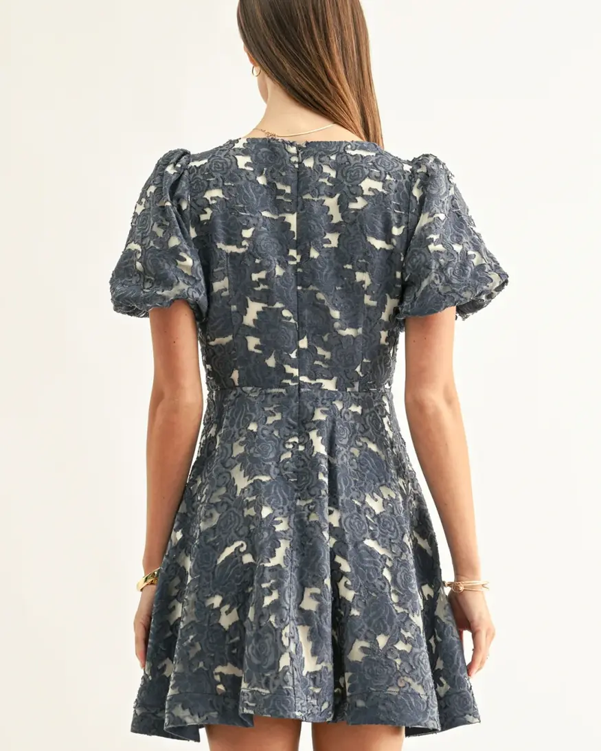 Adelyn Rae Fern Jacquard Mini Dress