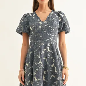 Adelyn Rae Fern Jacquard Mini Dress