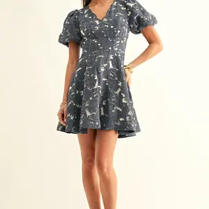 Adelyn Rae Fern Jacquard Mini Dress