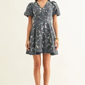 Adelyn Rae Fern Jacquard Mini Dress