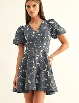 Adelyn Rae Fern Jacquard Mini Dress