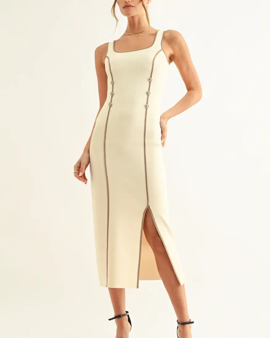 Adelyn Rae Kriss Contrast Binding Midi