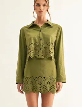 Adelyn Rae Davi Faux Suede Skirt