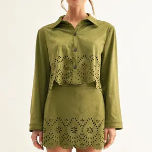 Adelyn Rae Davi Faux Suede Skirt