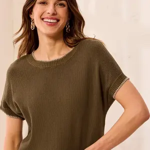 Tribal Carter Crew Neck SS Sweater