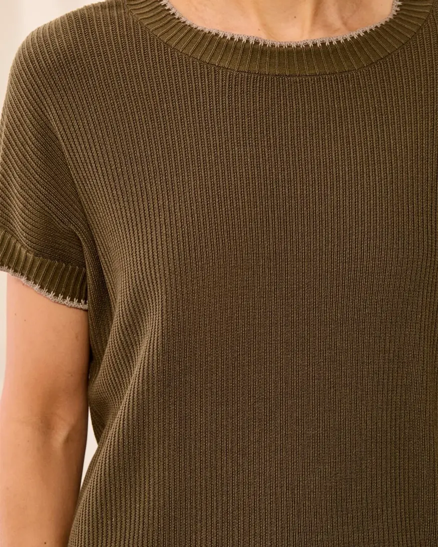 Tribal Carter Crew Neck SS Sweater
