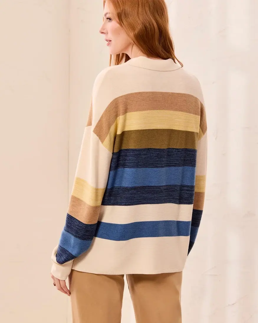 Tribal Carson Johnny Collar Sweater