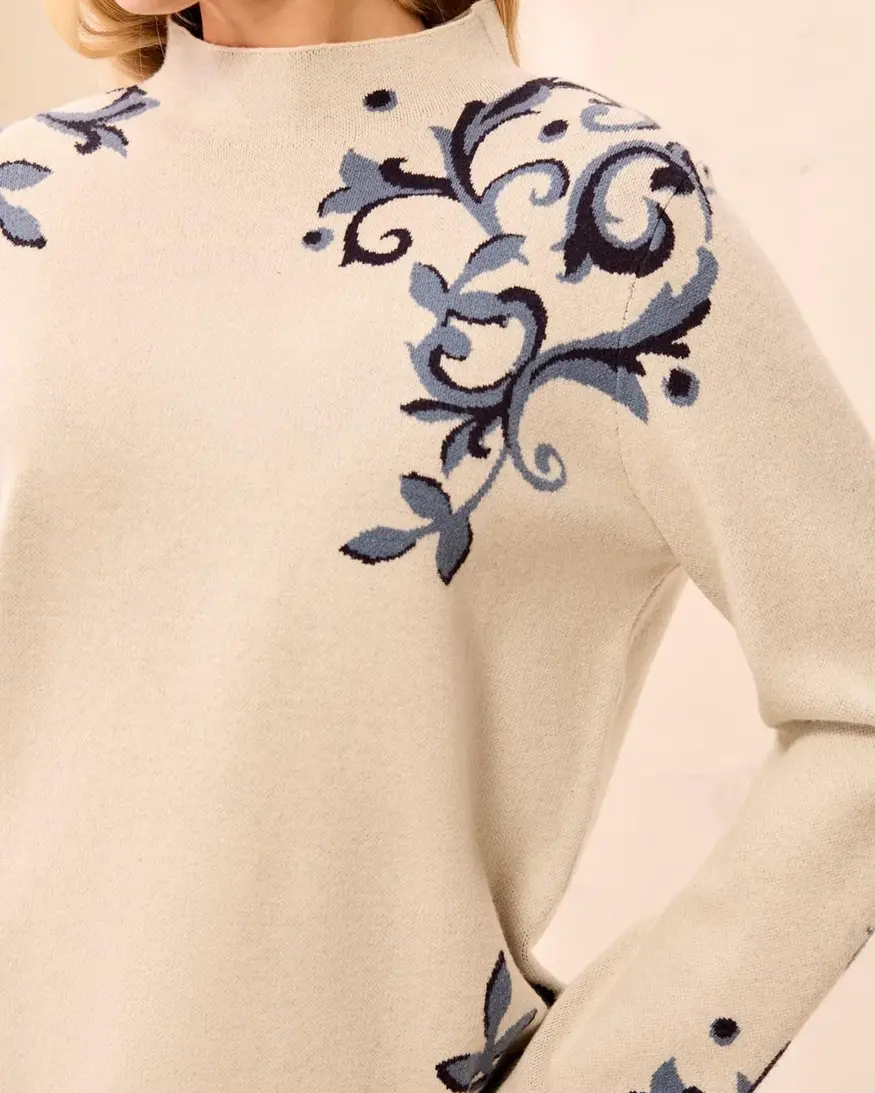 Tribal Cohen Funnel Neck Sweater