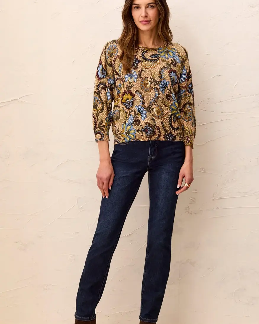 Tribal Coraline 3/4 Slv Knit