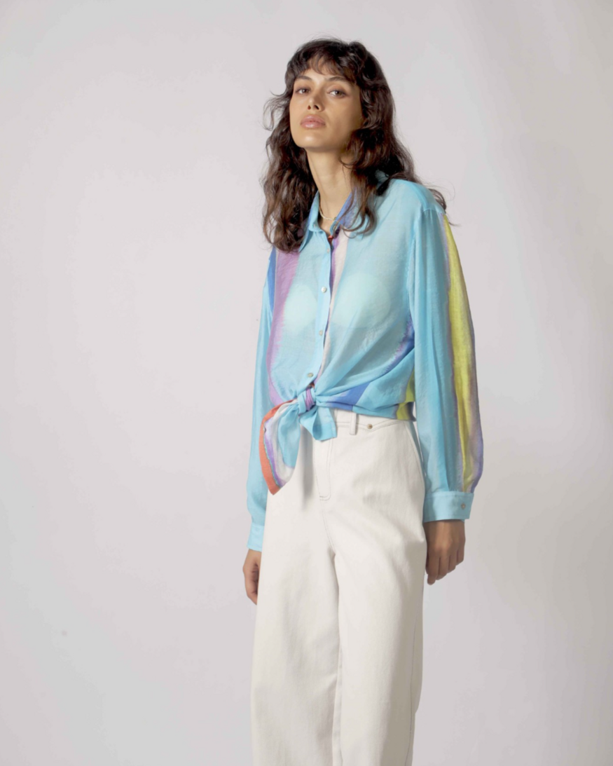 The Korner Tawny Button Front Top