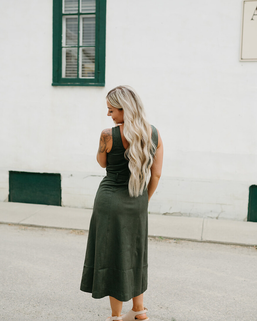 Adelyn Rae Kensley Vegan Suede Midi