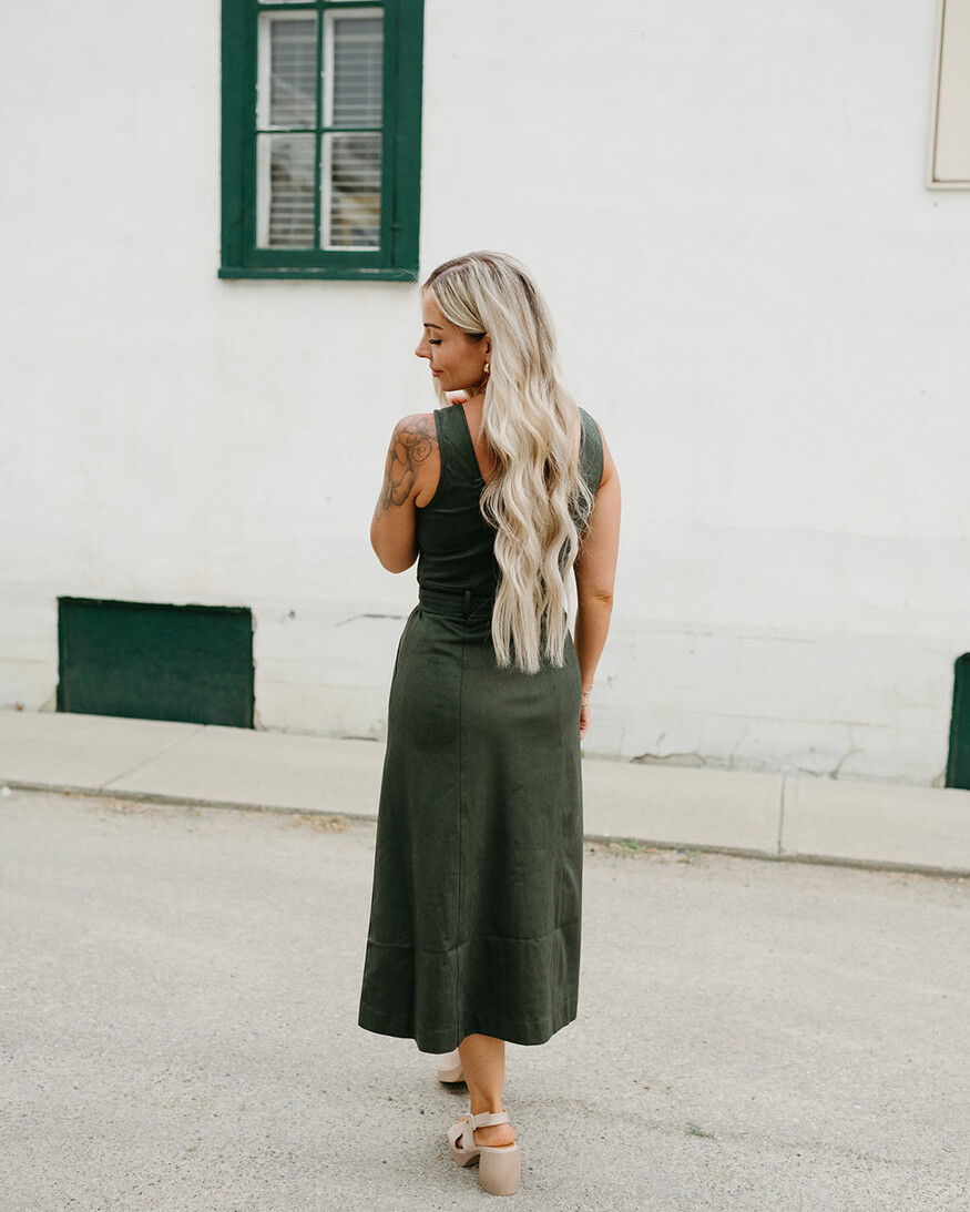 Adelyn Rae Kensley Vegan Suede Midi
