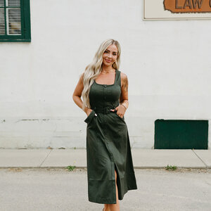 Adelyn Rae Kensley Vegan Suede Midi