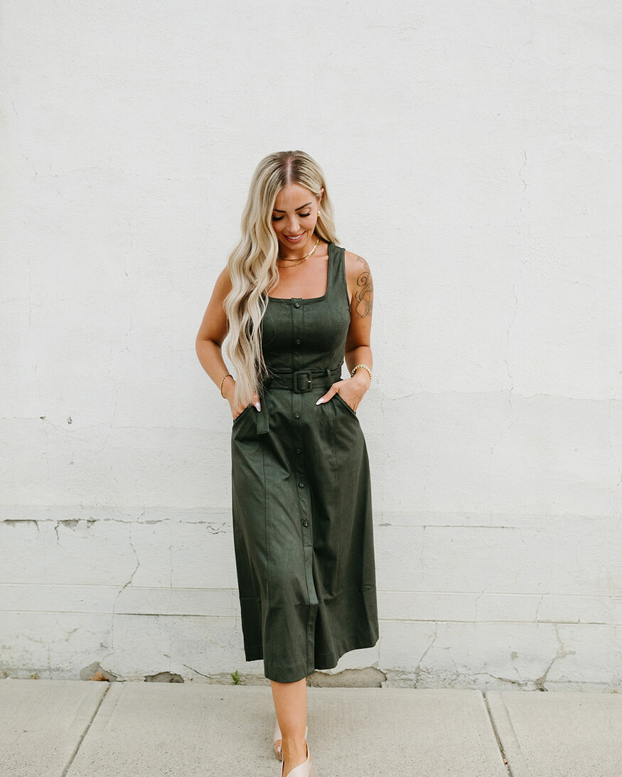 Adelyn Rae Kensley Vegan Suede Midi
