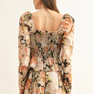 Adelyn Rae Sylvie LS Peplum Top