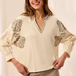 Tribal Chesa Notch Collar Top