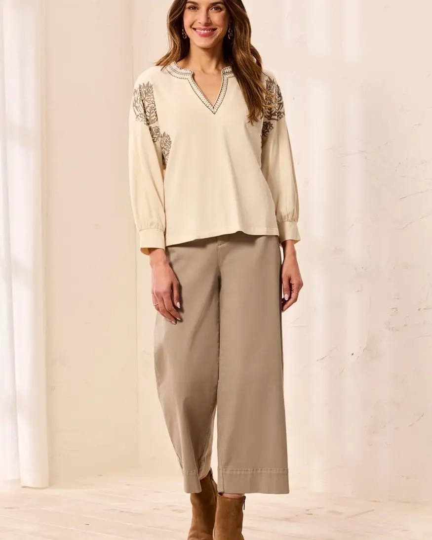Tribal Chesa Notch Collar Top