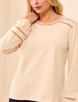 Tribal Cinna LS Crew Neck