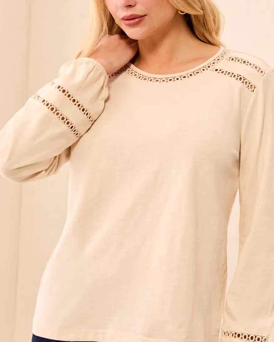Tribal Cinna LS Crew Neck
