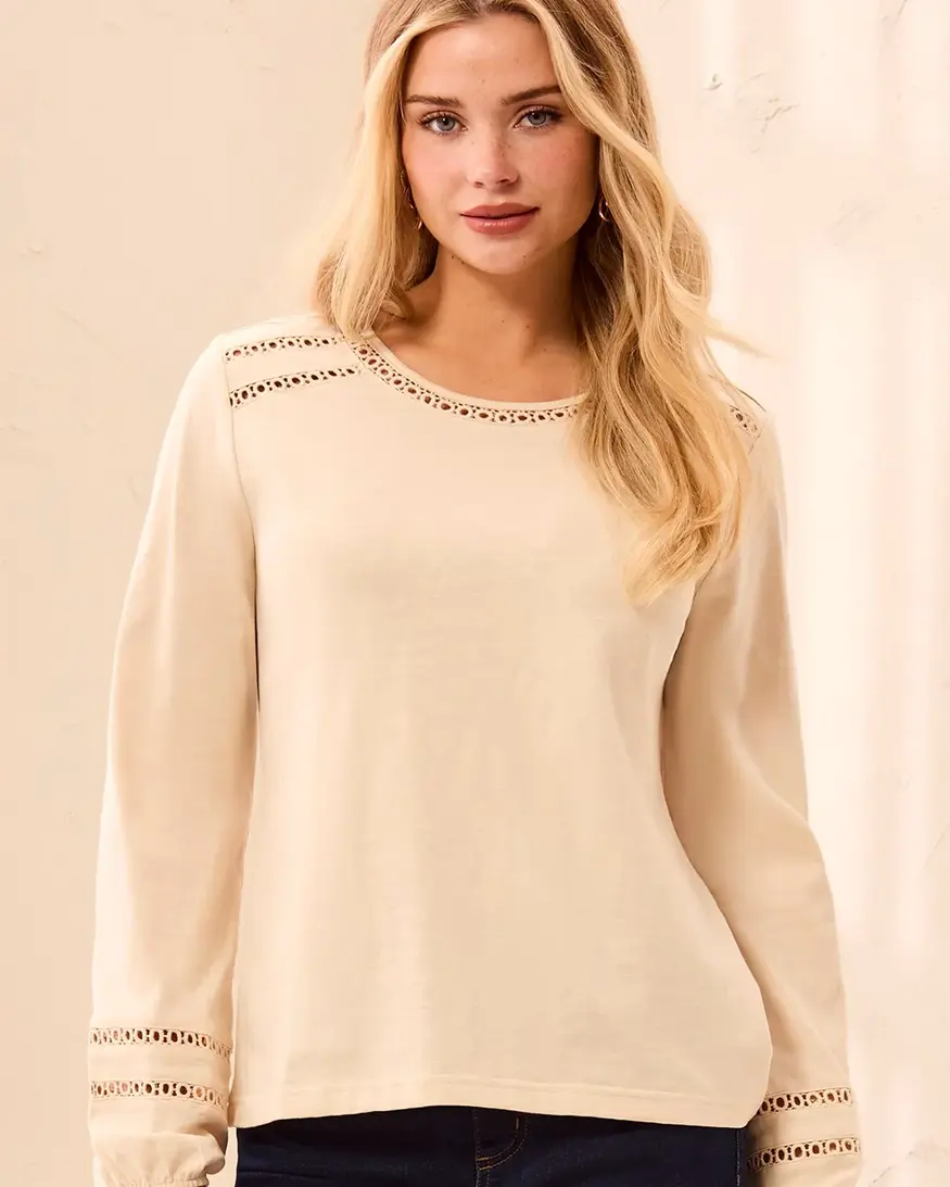 Tribal Cinna LS Crew Neck