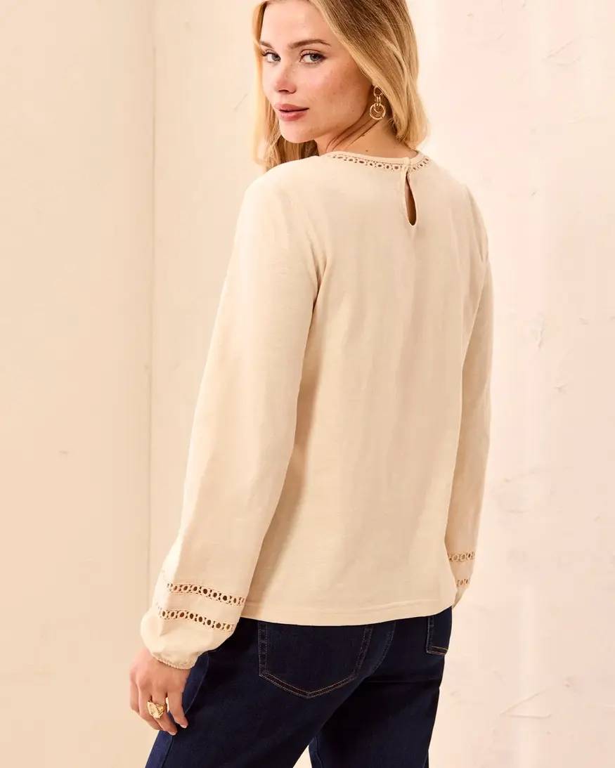Tribal Cinna LS Crew Neck