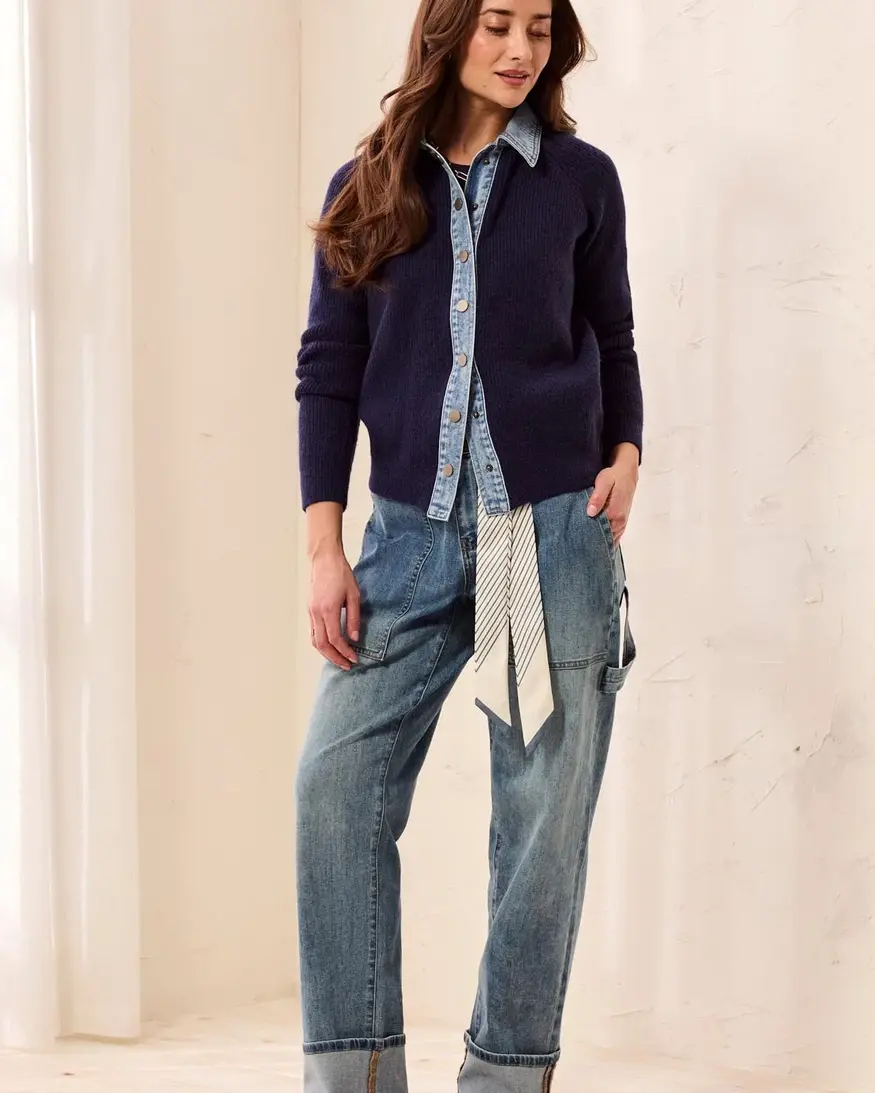 Tribal Crina Mixed Media Sweater Jkt