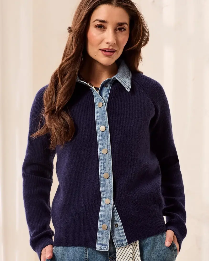 Tribal Crina Mixed Media Sweater Jkt