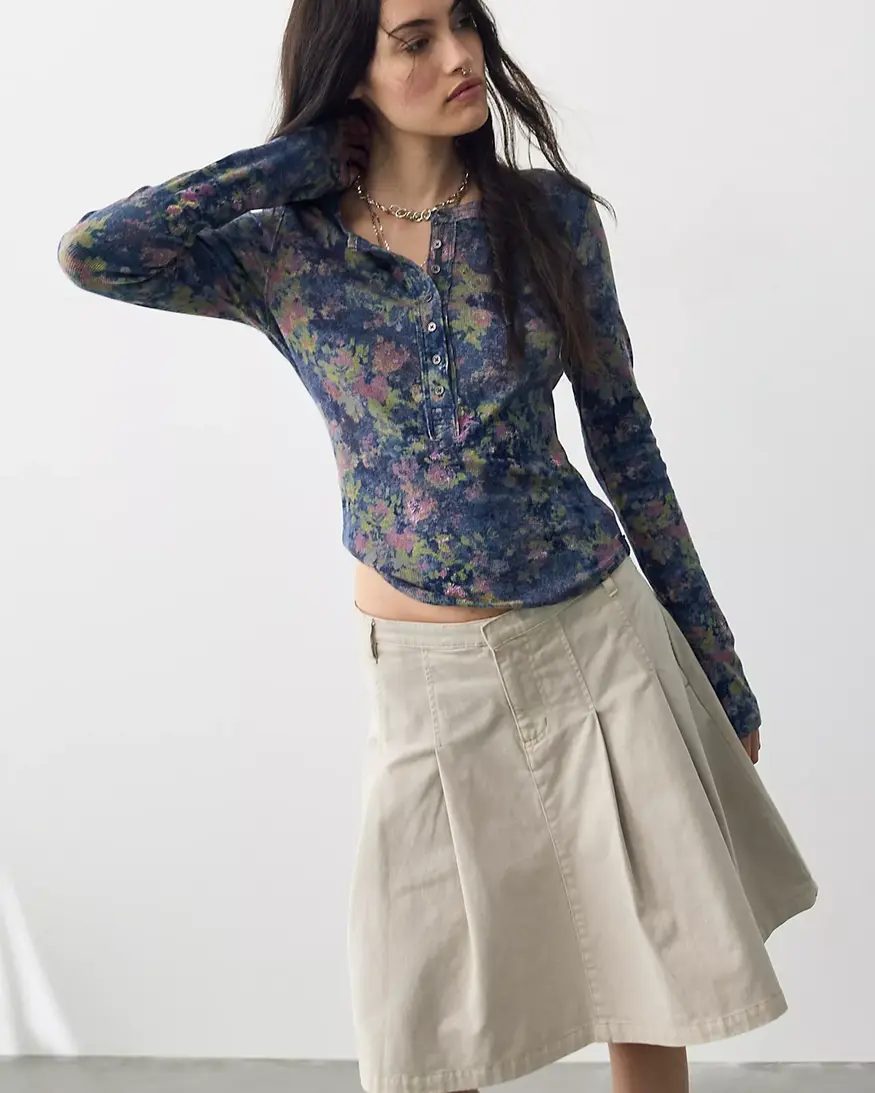 Free People Jamie Printed Henley