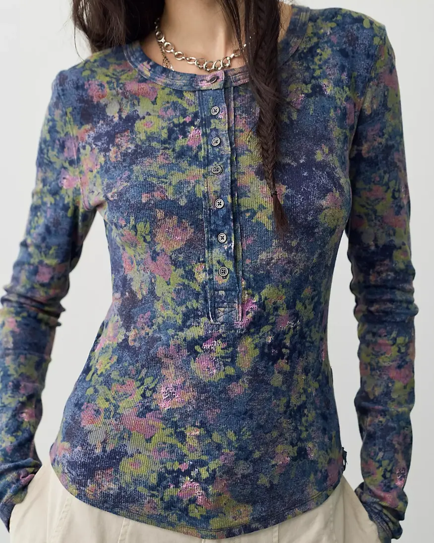 Free People Jamie Printed Henley