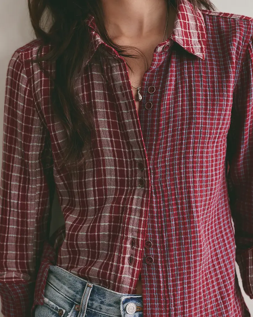Free People Benny Slim Plaid