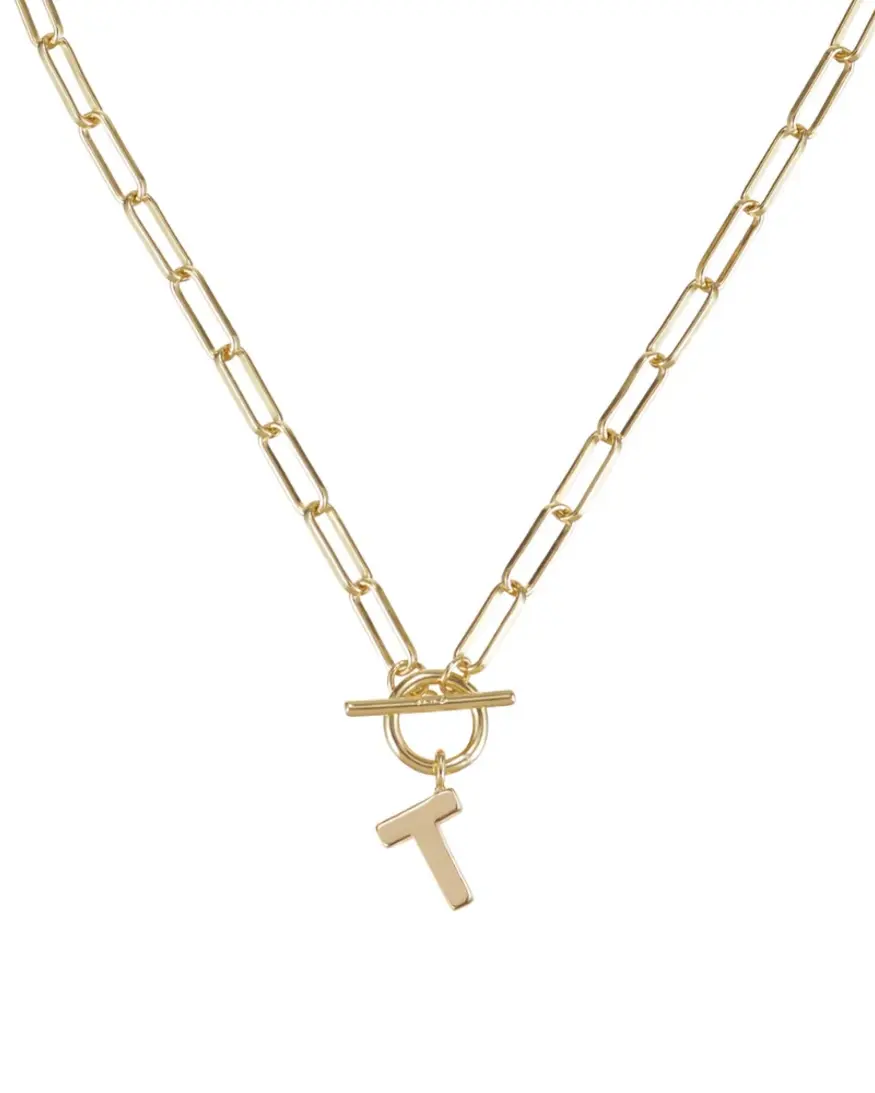 Natalie Wood Designs Toggle Initial Necklace